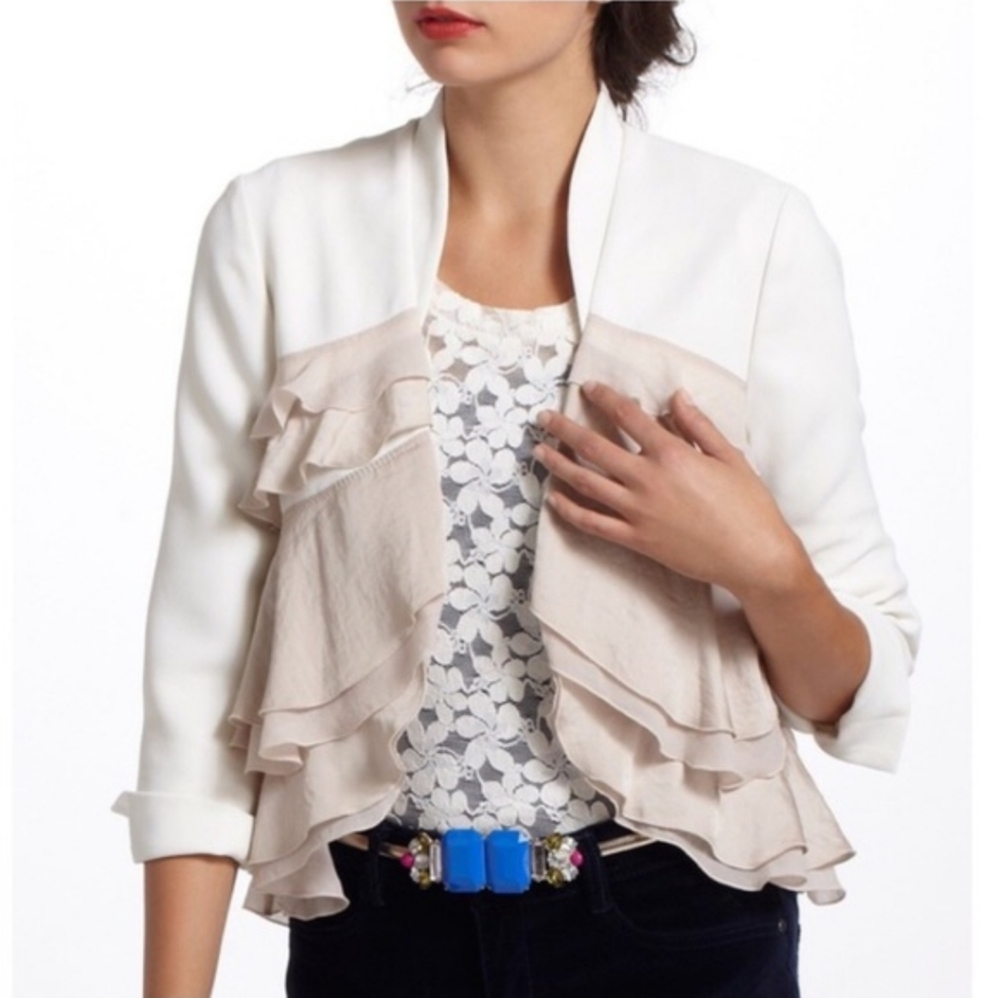 Anthropologie Elevenses Medelyn blazer crop size 2